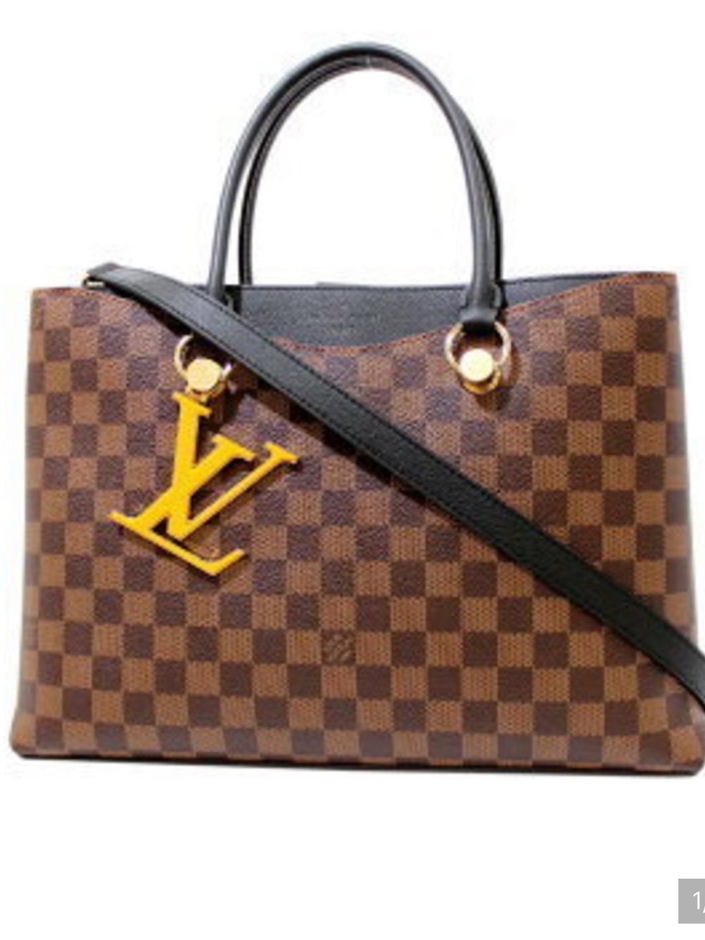 Louis Vuitton LV Riverside Ebene with Brown Noir Black Shoulder Bag
